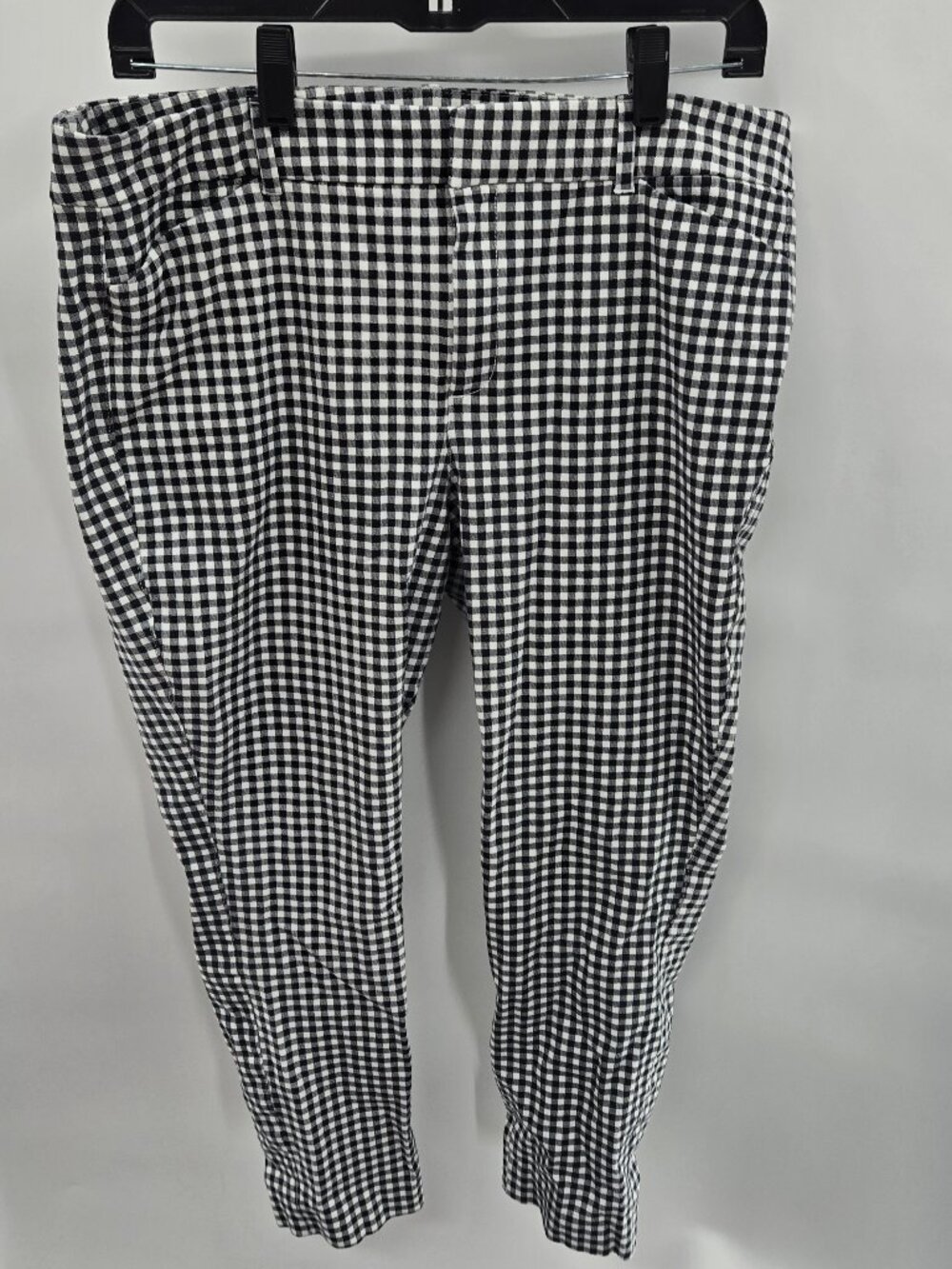 Old Navy White Black Gingham Checkered Skinny Ankle Pixie Pants Size 14
